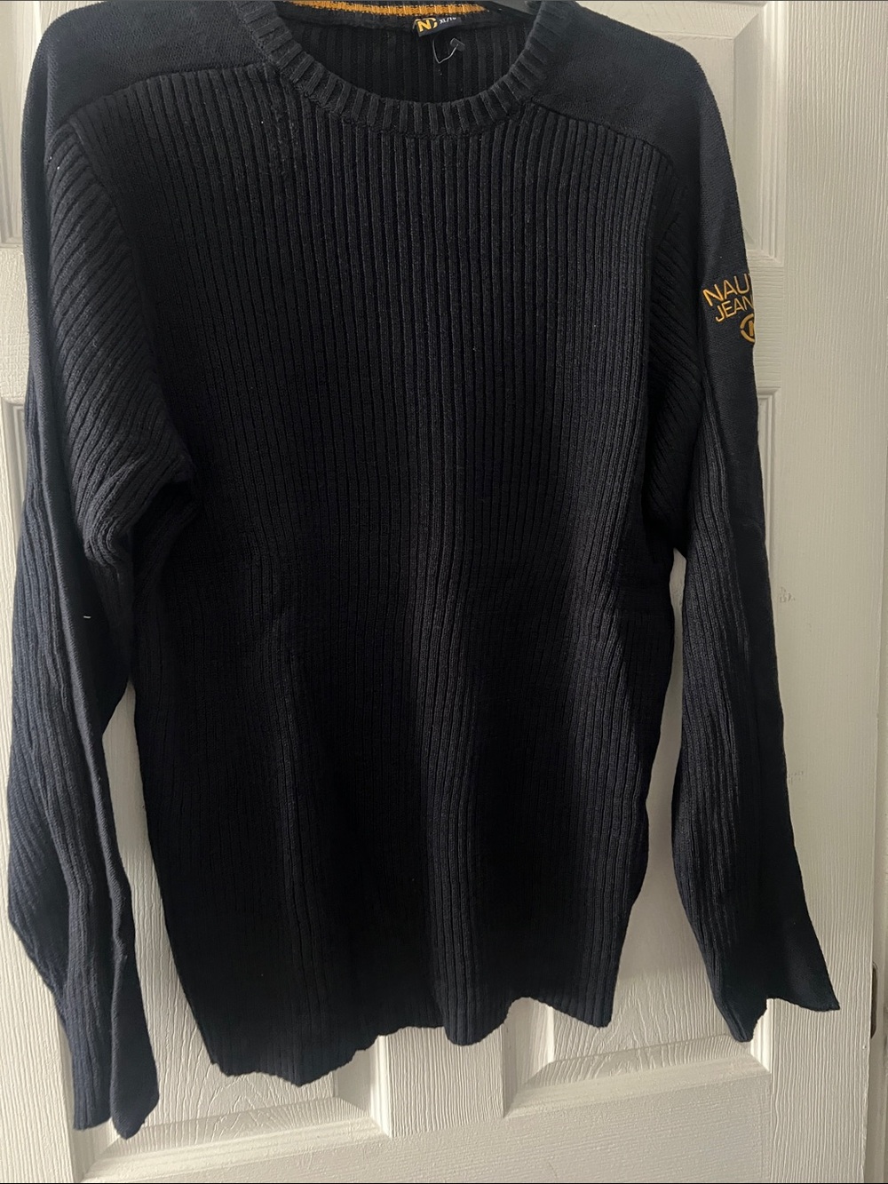 Nautica Navy Ribbed Crewneck Sweater